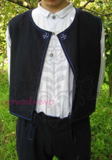 Mužská vesta - výšivka s vtáčikmi